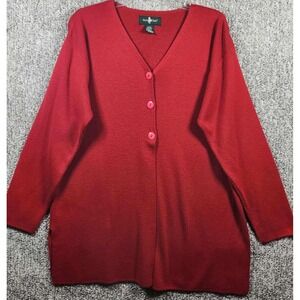 Hunt Club‎ Red Cardigan Sweater - Button Front Long Sleeve - Womens Large
